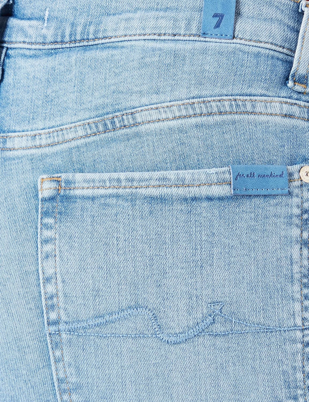 7 For All Mankind Damen Hw Skinny Slim Illusion with Raw Cut Jeans 31W / 31L Light Blue, 31W / 31L L