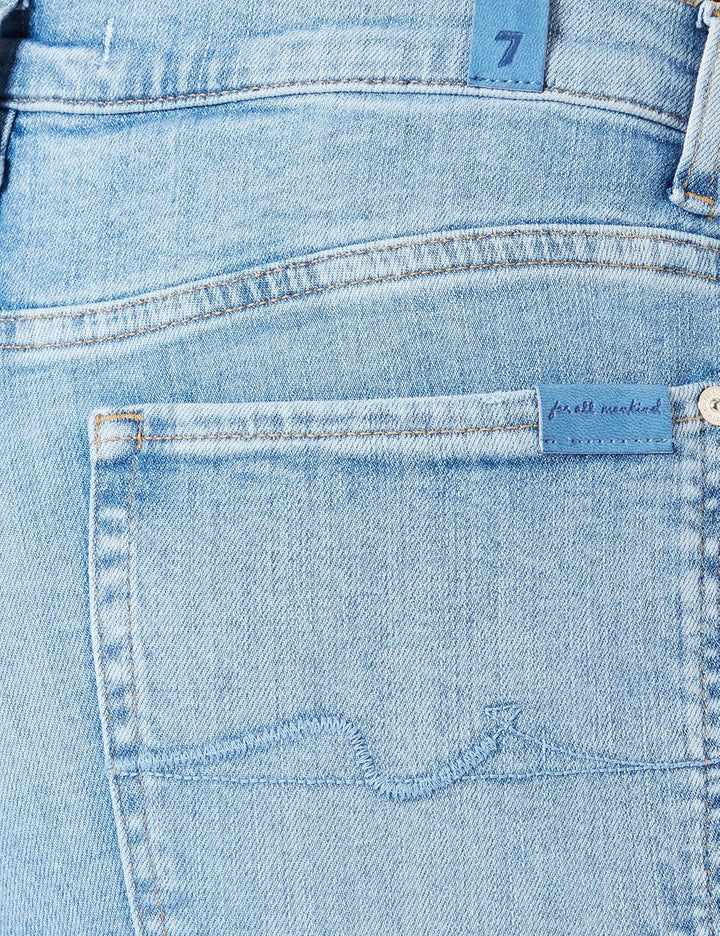 7 For All Mankind Damen Hw Skinny Slim Illusion with Raw Cut Jeans 31W / 31L Light Blue, 31W / 31L L