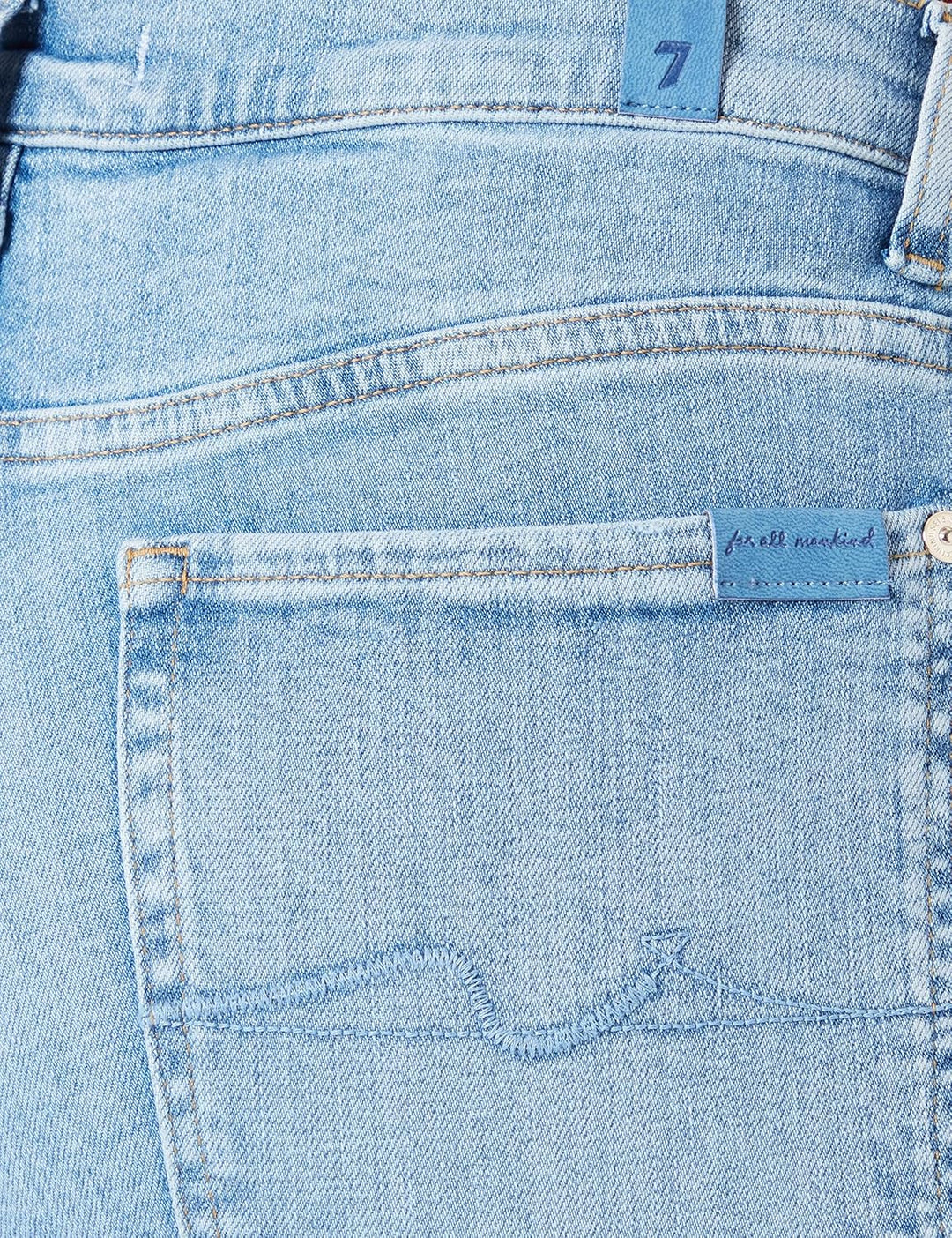 7 For All Mankind Damen Hw Skinny Slim Illusion with Raw Cut Jeans 31W / 31L Light Blue, 31W / 31L L