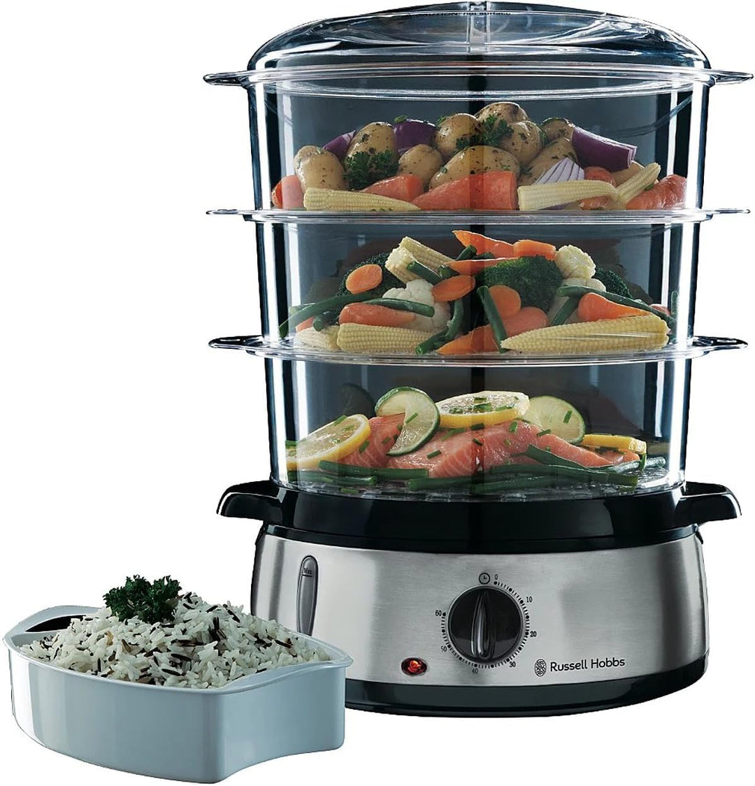 Russell Hobbs Dampfgarer [normale Grösse] 9,0l (60 Minuten Timer + Abschaltautomatik, 3 spülmaschine