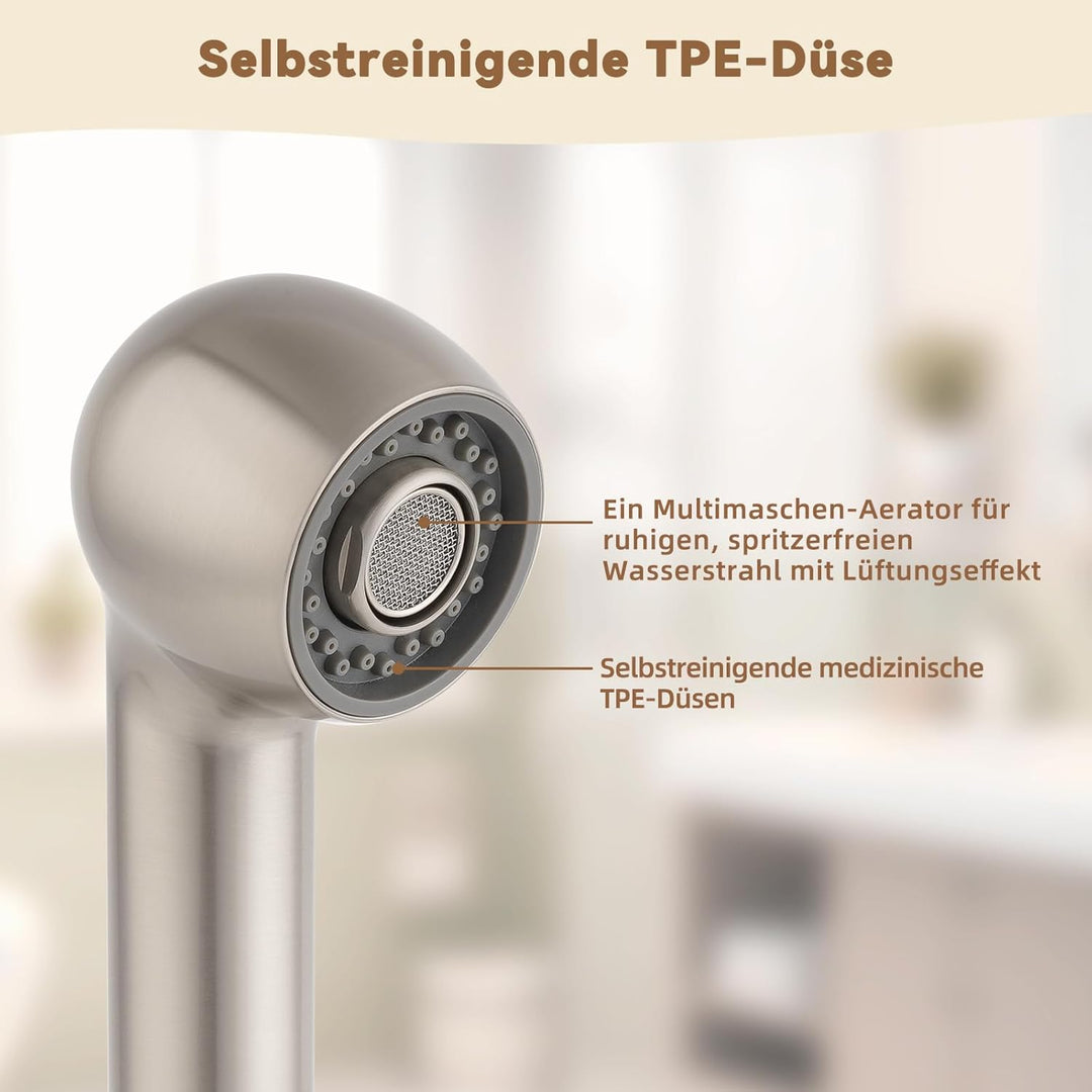 Hibbent Brausekopf Küchenarmatur, Geschirrbrause Ersatzkopf 2 Strahlarten, Badezimmer Wasserhahn Kop