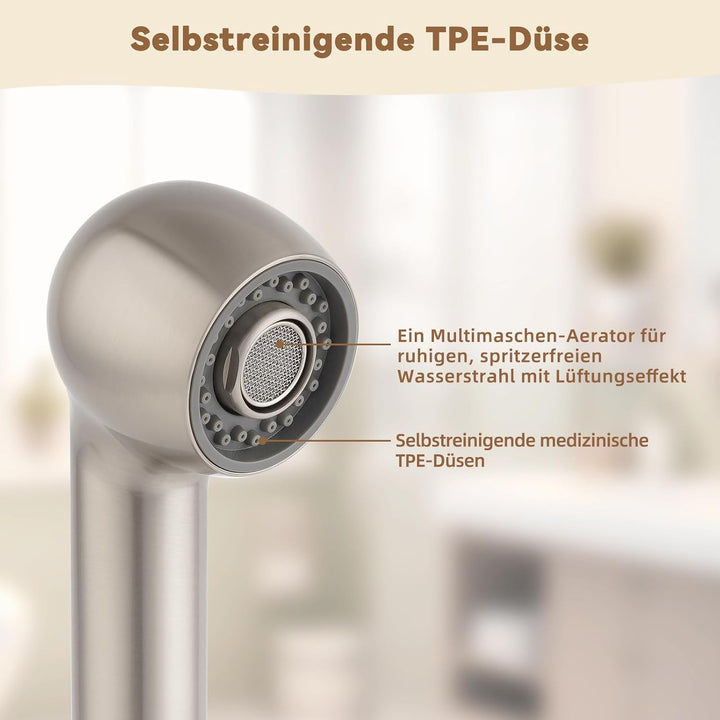 Hibbent Brausekopf Küchenarmatur, Geschirrbrause Ersatzkopf 2 Strahlarten, Badezimmer Wasserhahn Kop
