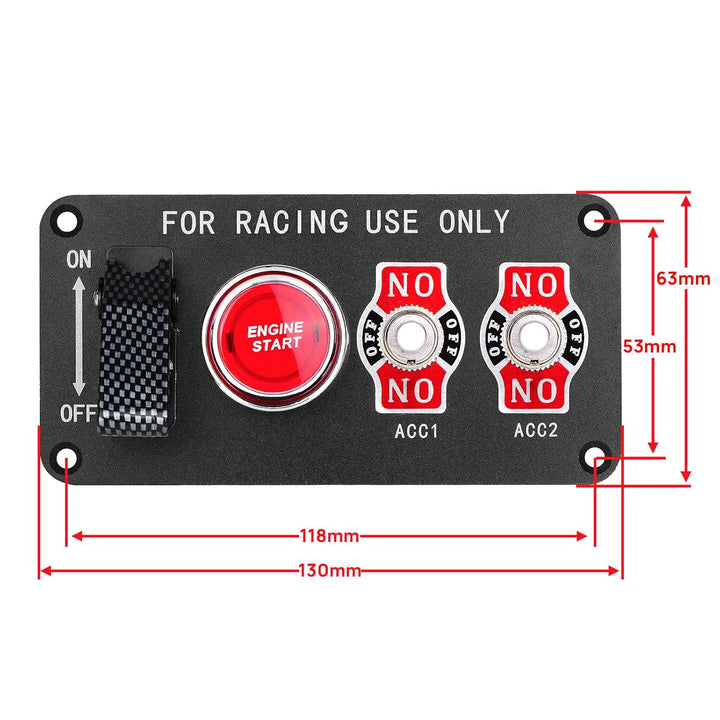 Jtron Autoschalterfeld 12v20a Kippschalter 4 in 1 Zündschalter 12v50A START-Taste für Autoboot (ON-O