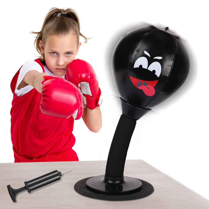 Desktop Boxsack, Boxsack Schreibtisch mit Saugnapf Theken-Boxsack Lustige Punch-Rage-Tasche Tür-Boxs