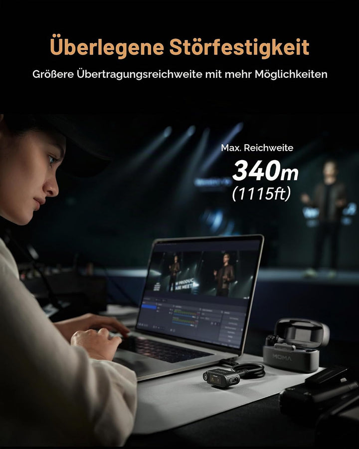 Hollyland Lark Max 2, Kabelloses Lavalier Mikrofon, AI-Rauschunterdrückung, 32-Bit-Audio mit voller