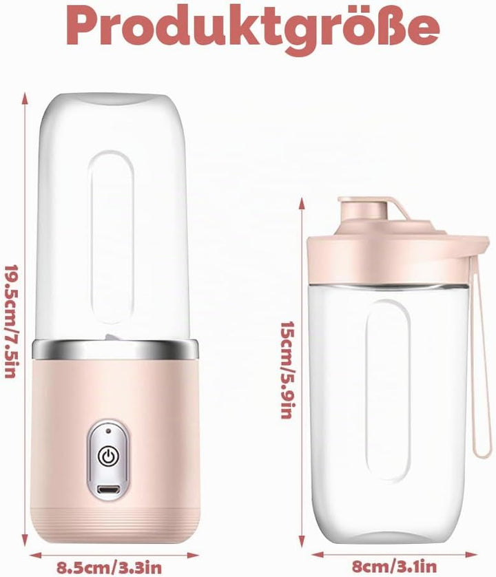 Tragbarer Mixer, 400ML Portable Blender mit Ersatzbecher, USB Wiederaufladbar Mixer Smoothie Maker t