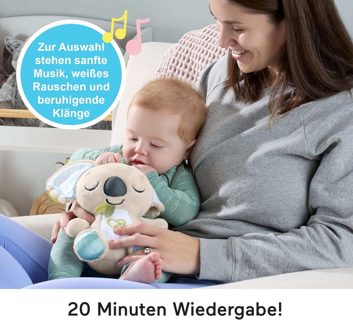 Fisher-Price Baby-Spielzeug für unterwegs Koala-Spieluhr, Plüsch-Spieluhr mit weissem Rauschen und M
