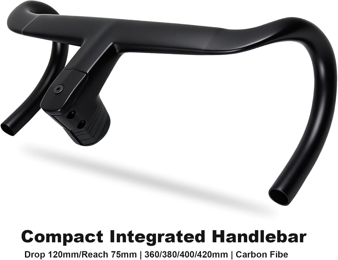 rennrad lenker carbon 28.6mm integrated carbon handlebar gravel kompakte Lenkerausführung 75mm UD ma