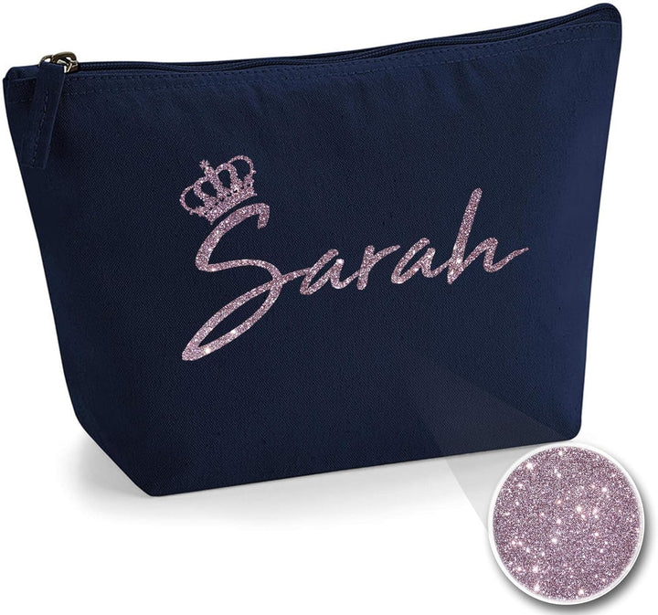 Personalisiert Name Initialen & Königin Krone Kosmetiktasche Damen Schminktasche für Handtasche Make