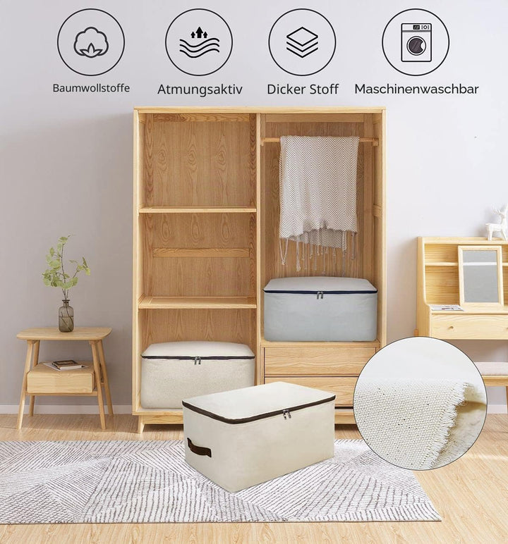 iwill CREATE PRO 100% Baumwolle Canvas Kleidungsstück Aufbewahrungstasche, Decken Bettdecken Organiz