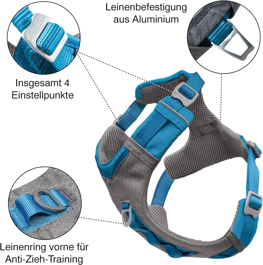 Kurgo Journey Air Hundegeschirr, Mit gepolstertem Brustteil und Rückgriff, Für Hunde von 23-34 kg, G