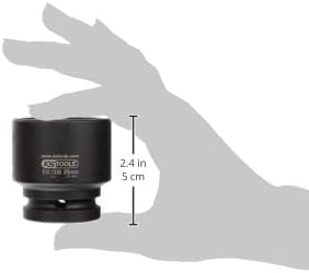 KS Tools 515.0210 3/4" Sechskant-Kraft-Stecknuss-Satz, 8-teilig kurz, 24-38mm, Schwarz, 35 x 25 x 13