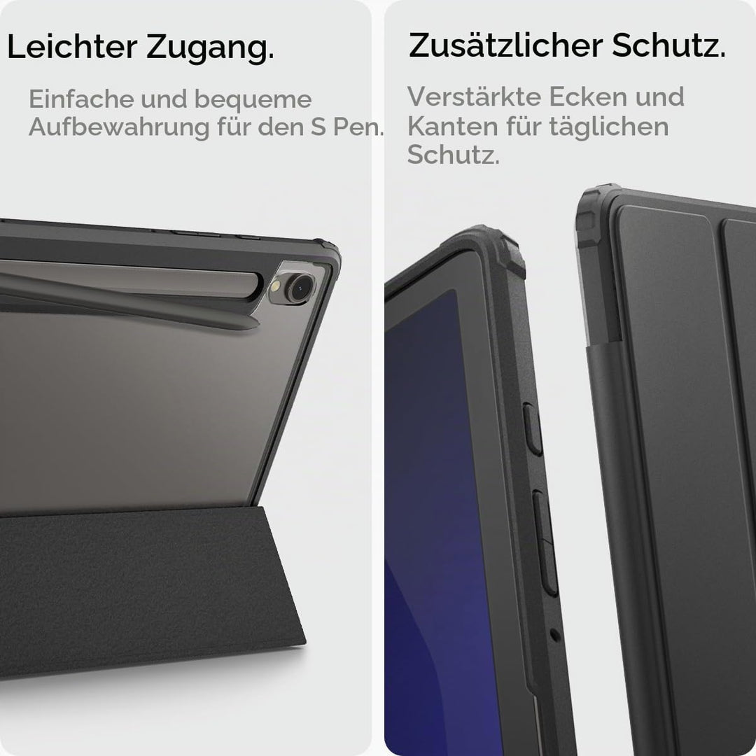 Spigen Ultra Hybrid Pro Entwickelt für Samsung Galaxy Tab S9 Hülle (2023) - Schwarz, Schwarz
