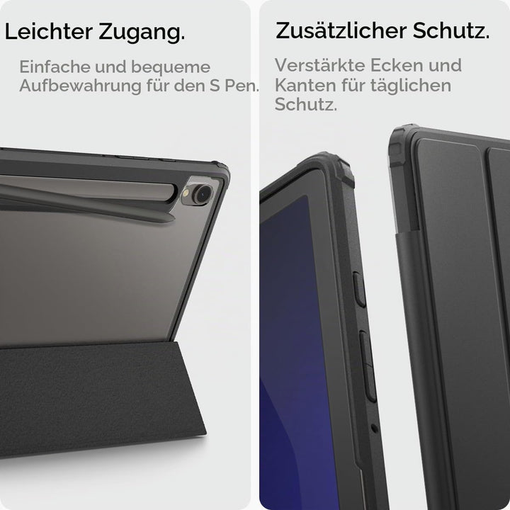 Spigen Ultra Hybrid Pro Entwickelt für Samsung Galaxy Tab S9 Hülle (2023) - Schwarz, Schwarz
