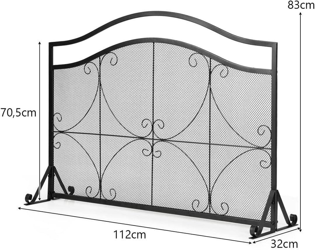 COSTWAY Kaminschutzgitter, Funkenschutz aus Metall, Feuer Kaminschutz, Kamingitter Funkenschutzgitte