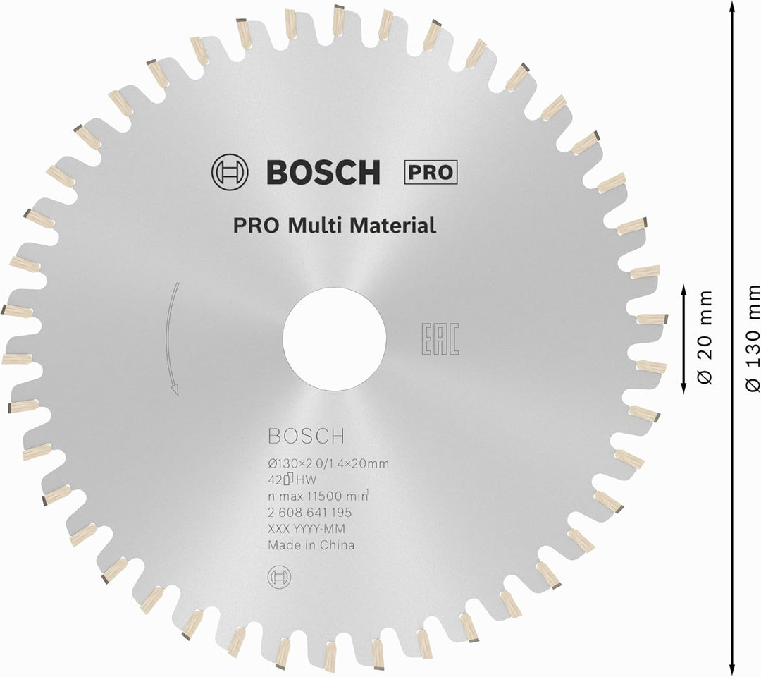 Bosch Professional 1x Kreissägeblatt Multi Material (für Multimaterial, Sägeblatt Ø 130 x 20/16 x 2,