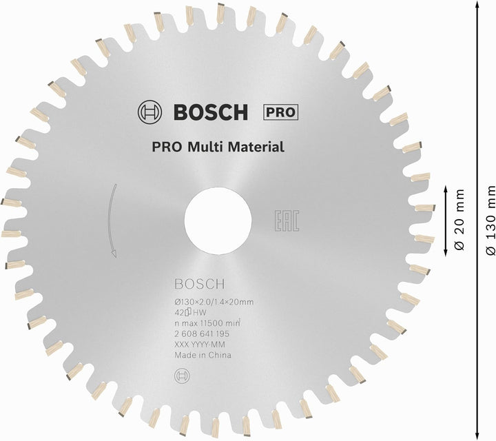 Bosch Professional 1x Kreissägeblatt Multi Material (für Multimaterial, Sägeblatt Ø 130 x 20/16 x 2,