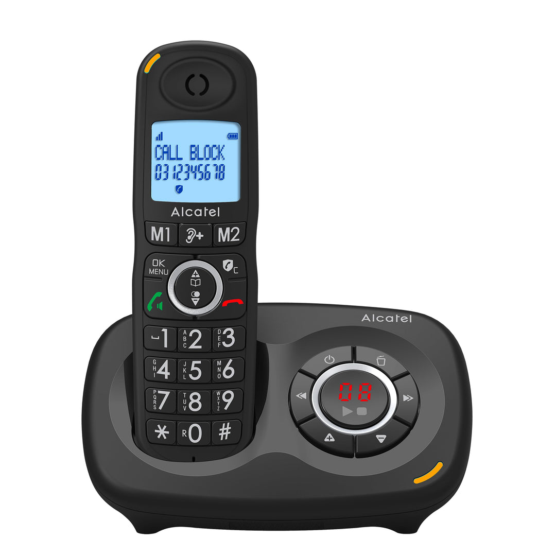 ALCATEL XL 595 B Voice Black mit Anrufbeantworter, Telefon für Senioren mit Blockierung unerwünschte