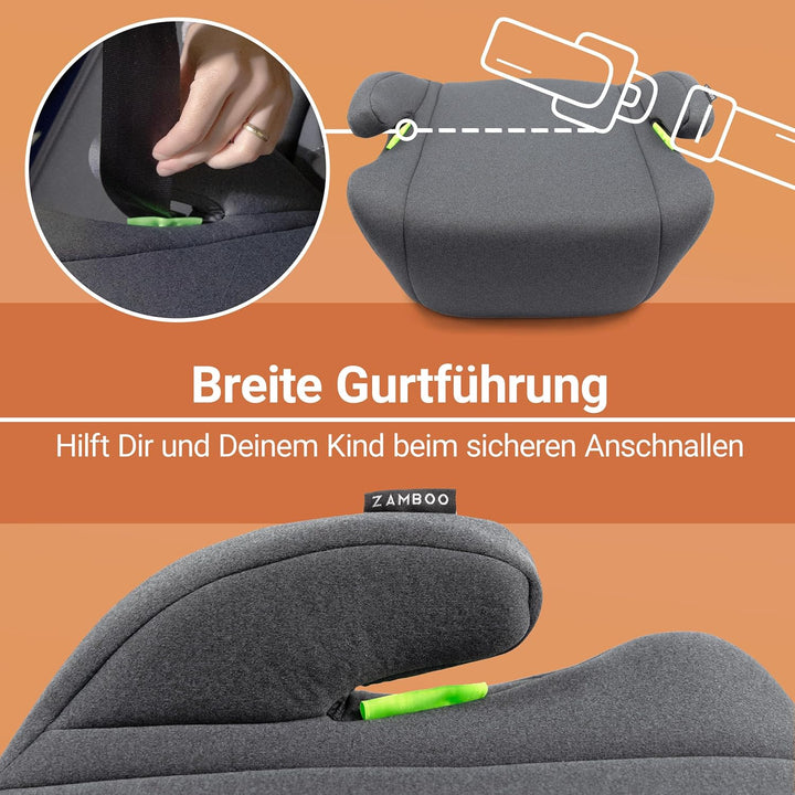 Auto Sitzerhöhung i-Size 125–150 cm | Befestigung mit 3-Punkt-Gurt, ECE R129/04 geprüft | stabile ge