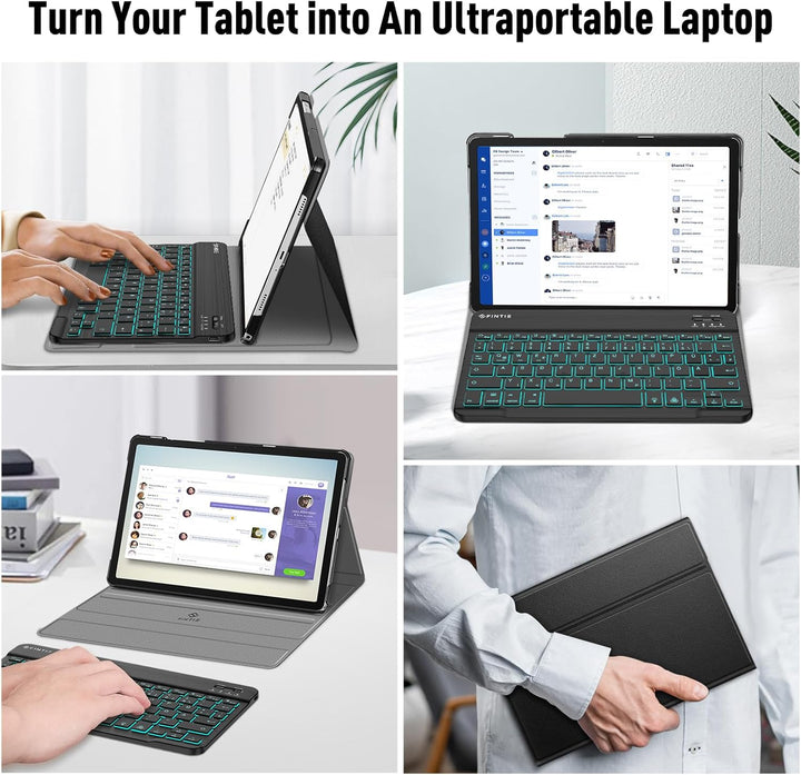 FINTIE Beleuchtete Tastatur Hülle für Samsung Galaxy Tab A11+ Plus 11" 2025 / Tab A9+ Plus 11 Zoll 2