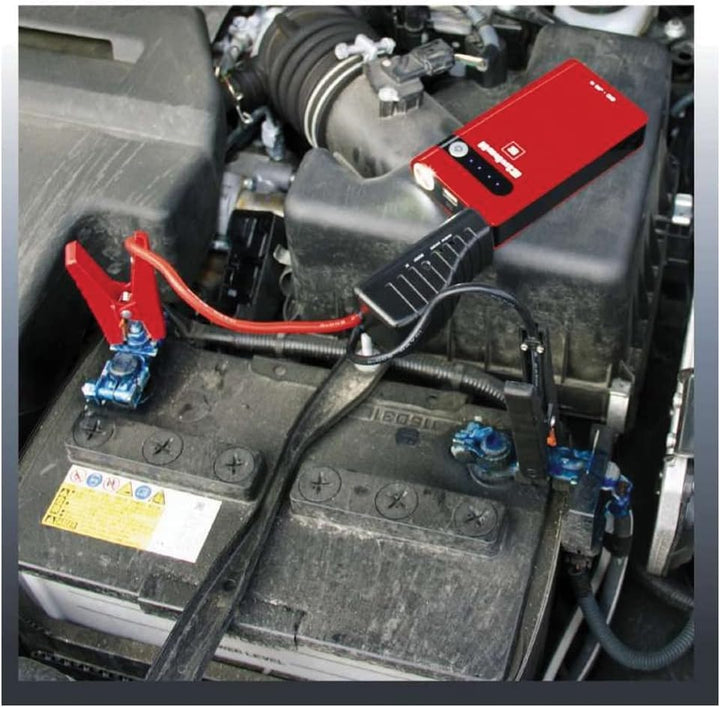 Einhell Jump-Start - Power Bank CE-JS 8/1 (12 V, LiPo-Akku 3x2500 mAh, LED-Ladezustandsanzeige, LED-
