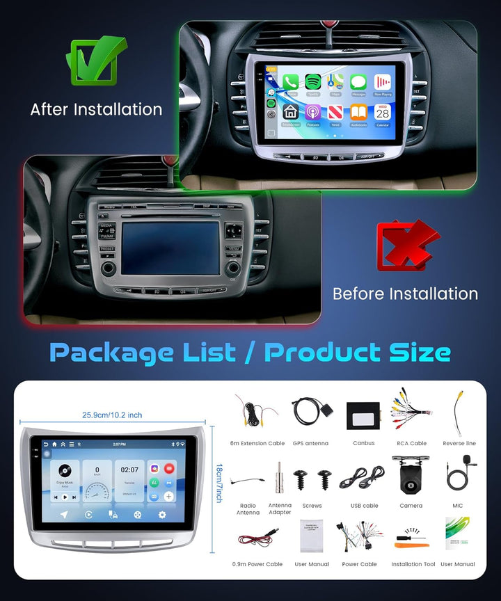 Rimoody 4G+128G Autoradio Android für Lancia Delta 2009-2019, 9 Zoll Bildschirm IN-Cell HD Radio mit