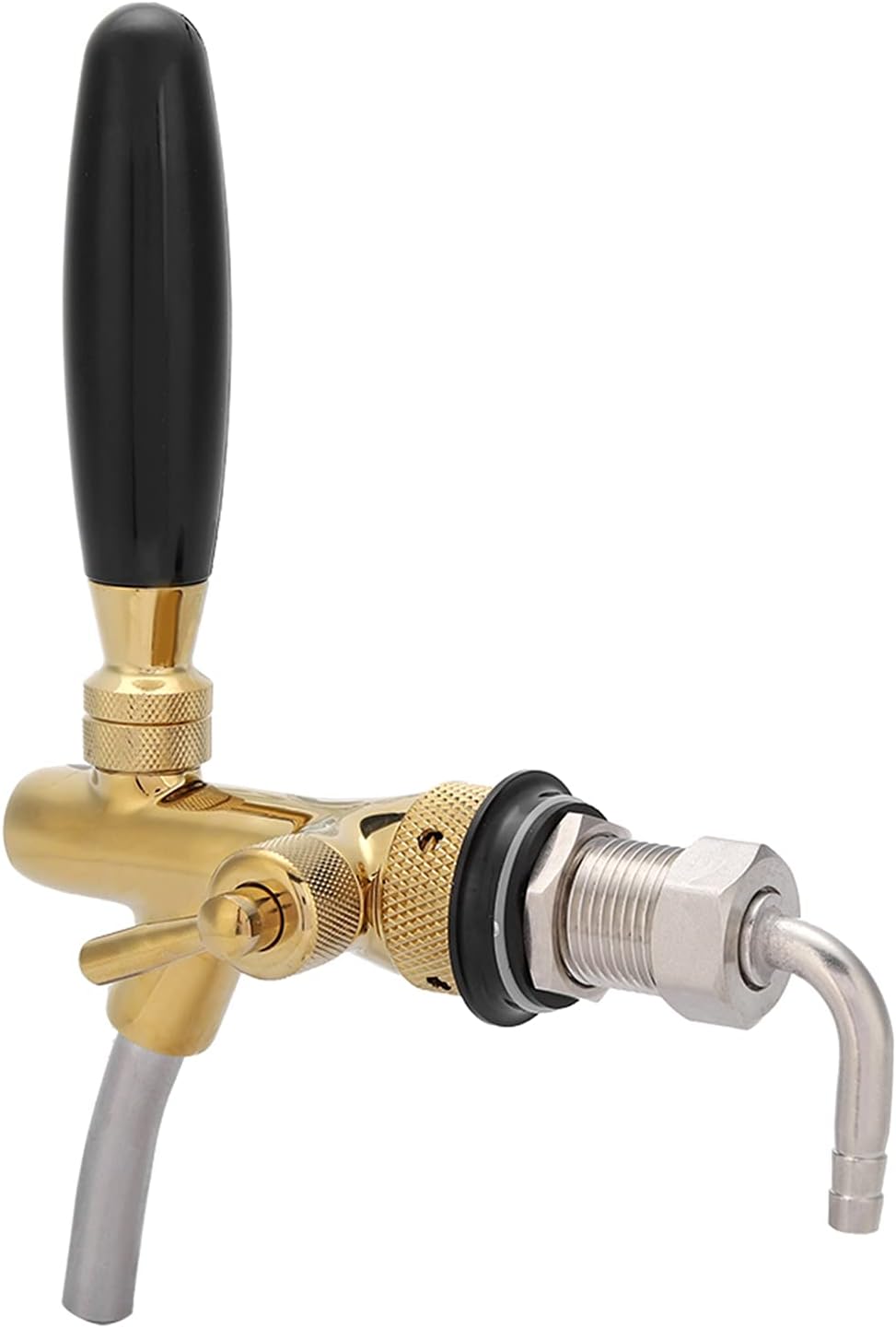 Einstellbare Flusskontrolle Chrome Fassbierhahn Wasserhahn G5 / 8 Schaft Home Bar Brew Bierfass Disp