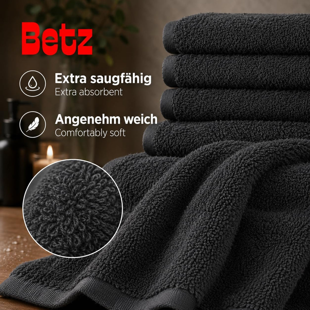 Betz 12 TLG. Handtuch Set Berlin 100% Baumwolle 2 Liegetücher 4 Handtücher 2 Gästetücher 2 Seiflappe