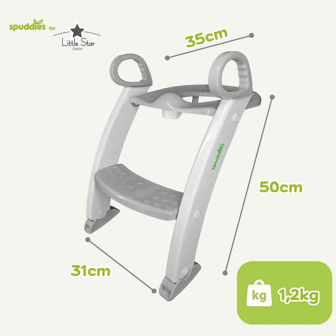 Spuddies Toilettenleiter, Kinder Toilettensitz mit Leiter, Toilettentrainer mit Treppe, klappbar, 1