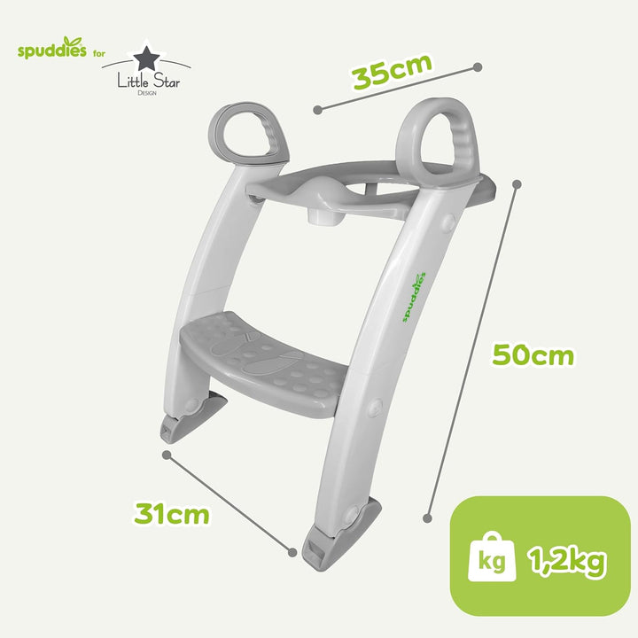 Spuddies Toilettenleiter, Kinder Toilettensitz mit Leiter, Toilettentrainer mit Treppe, klappbar, 1