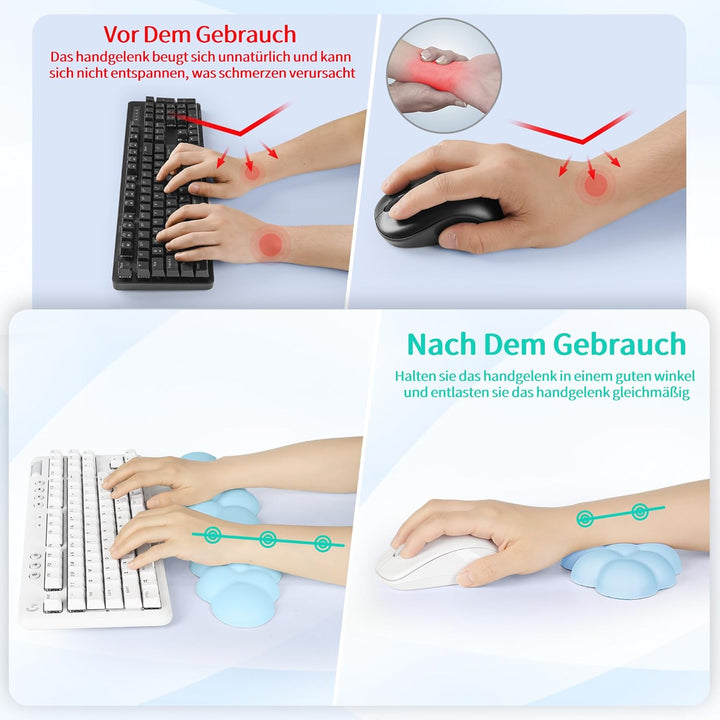 Sushret Wolkenförmige Handballenauflage für Tastatur, ergonomische Tastatur-Handauflage aus PU-Leder