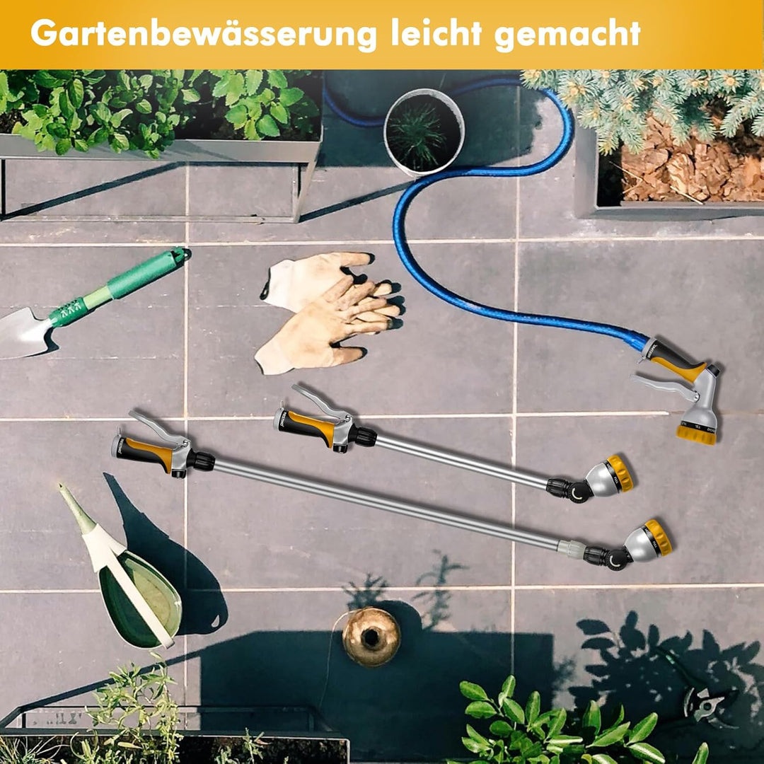 RESTMO Langer Teleskop Giessstab 92-152 cm, Lang Gartenbrause Metall mit 180° schwenkbaren Kopf, 7 S
