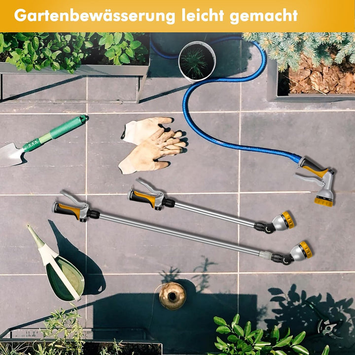 RESTMO Langer Teleskop Giessstab 92-152 cm, Lang Gartenbrause Metall mit 180° schwenkbaren Kopf, 7 S