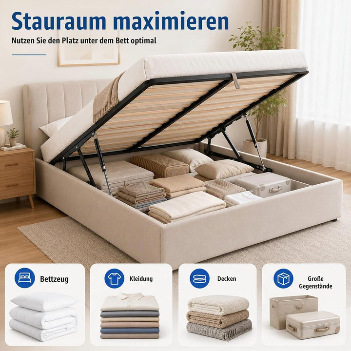 2 Stück Pneumatische Bett Hebemechanismus, 900N/PC Gasdruckfeder