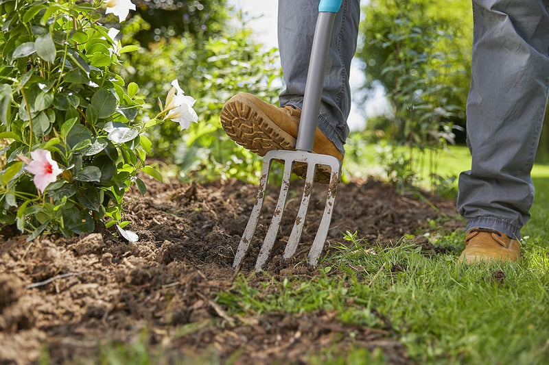 Gardena ErgoLine Spatengabel: Grabegabel zum Umgraben und Auflockern, gehärteter Qualitätsstahl mit