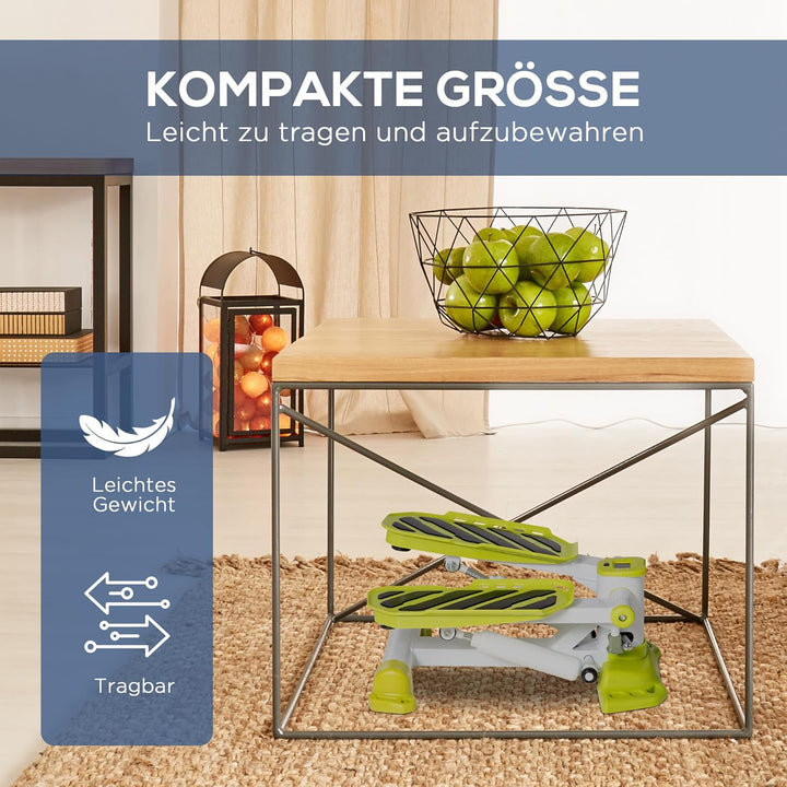 HOMCOM Mini Stepper für Zuhause, rutschfest Up-Down Stepper mit LCD-Anzeige, Stepper Hometrainer mit
