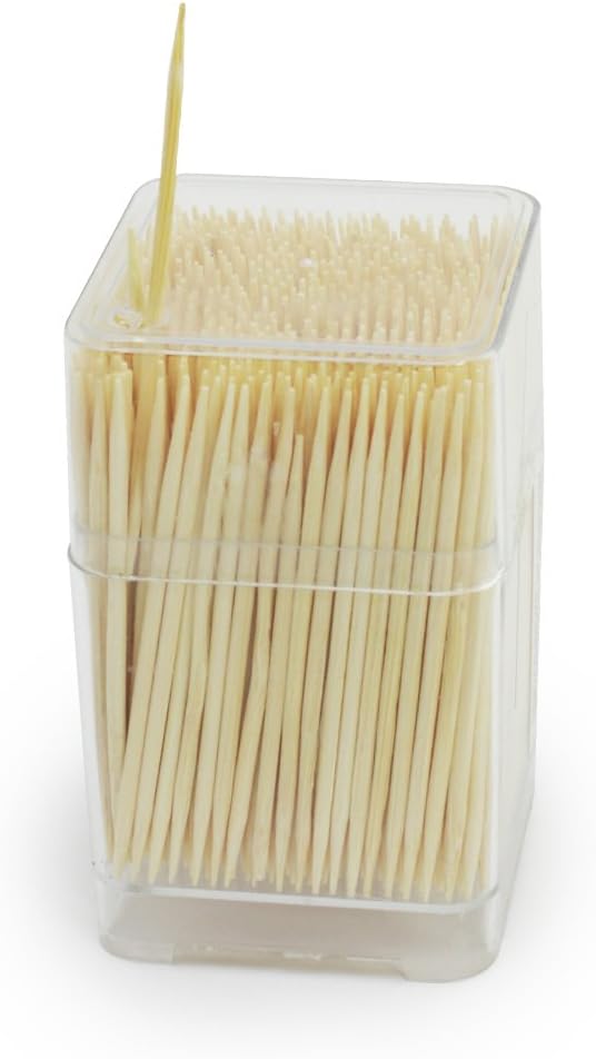 com-four® 4500x Zahnstocher aus Holz - Zahnhölzer für den täglichen Gebrauch - Toothpicks in eckiger