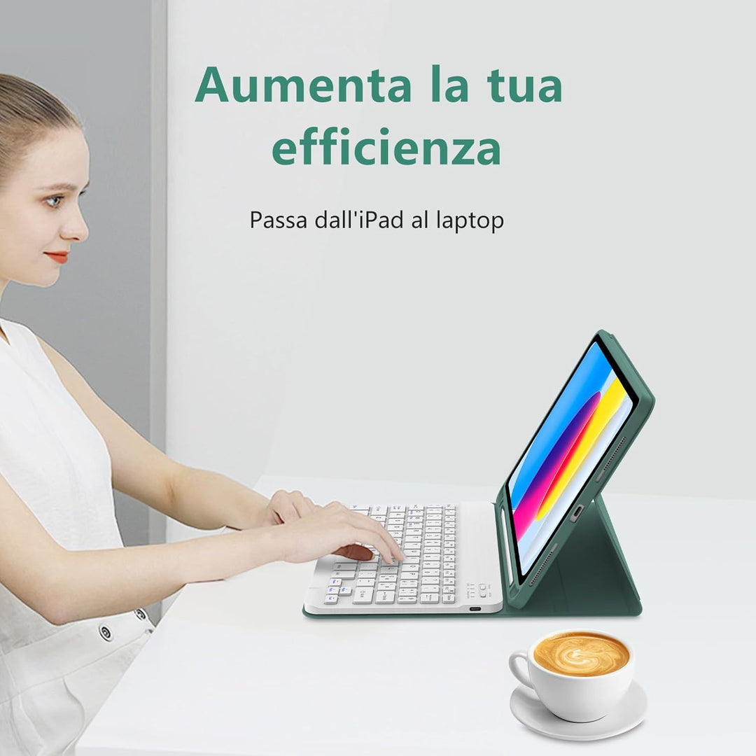 AVNICUD Tastatur für iPad 10 Generation 2022 10.9"/11 Generation 2025 A16 11 Zoll, Hülle mit Tastatu