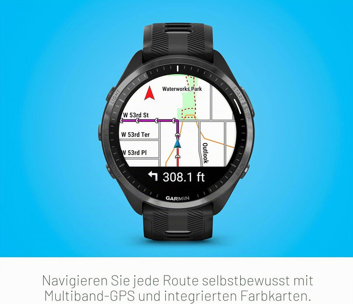 Garmin Forerunner® 965 Running Smartwatch, buntes AMOLED-Display, Trainingsmetriken und Wiederherste