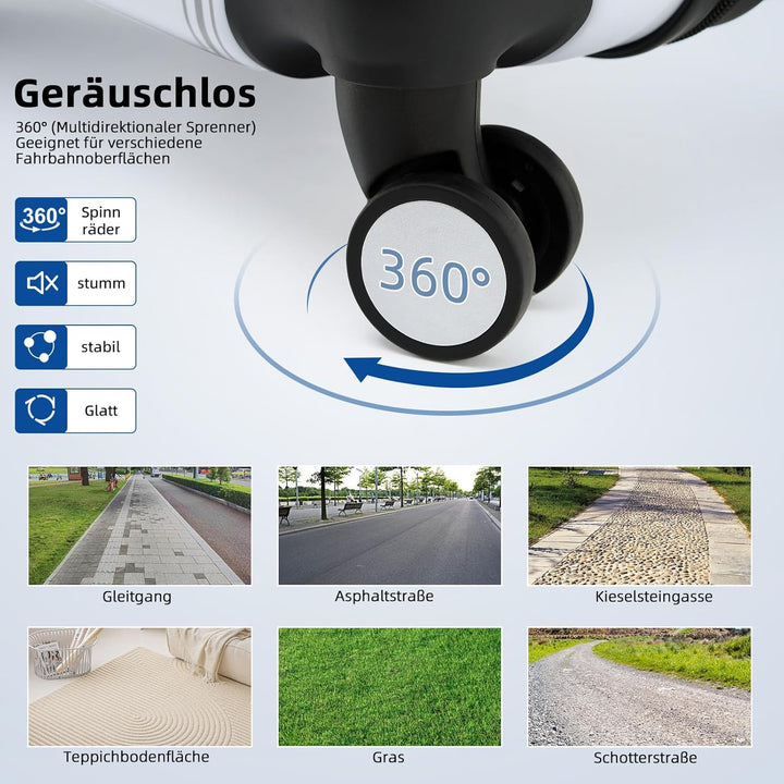 BEIBYE Reisekoffer Hartschalenkoffer Trolley Schloss Kombinationsschloss Polycarbonat Set XL-L-M-Bea