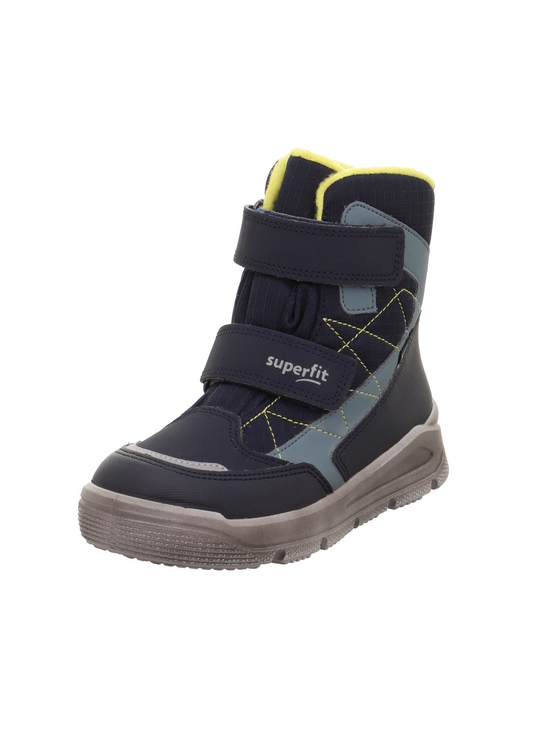 Superfit Jungen Mars Warm Gefütterte Gore-tex Schneestiefel 25 EU Weit Blau Gelb 8020, 25 EU Weit Bl
