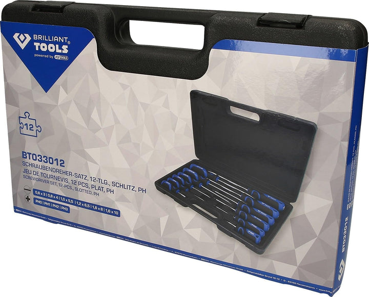 BRILLIANT TOOLS BT033012 Schraubendreher-Satz, 12-tlg, Schlitz, PH [Powered by KS TOOLS] 12-tlg., 12