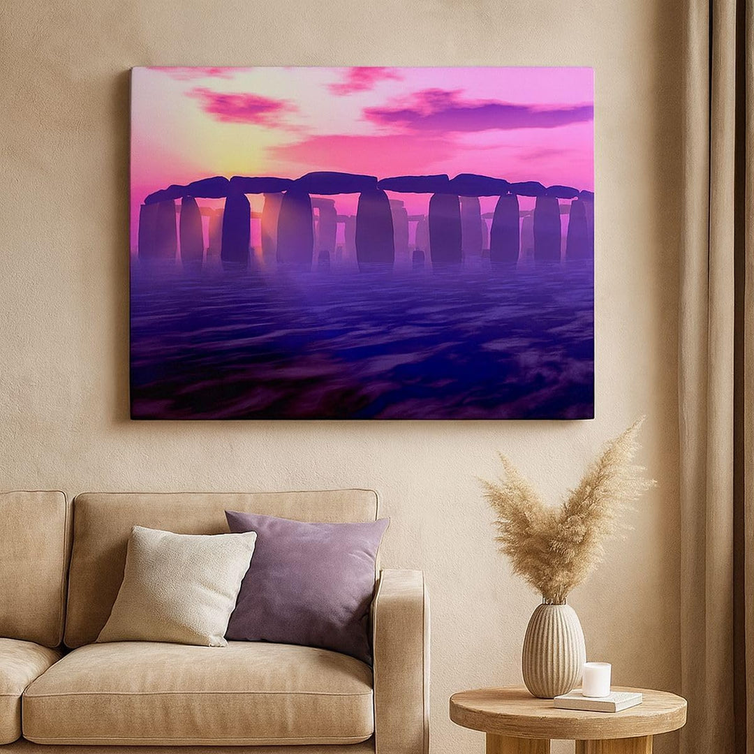 Bilder auf Leinwand Stonehenge Kreis Geheimnis Geschichte Leinwandbild 70x50cm Wandbilder Dekoration
