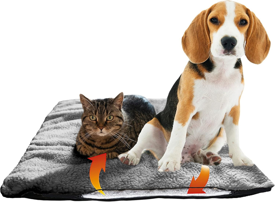 Fellou Heizdecke Katze 60 x 40 cm - Selbstheizende Decke Katze - Waschbar & Knisterfrei - Wärmedecke