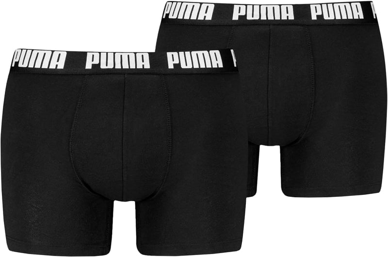 PUMA Herren Basic Boxers Boxer-Shorts (2er Pack) -001 Black / Black M, -001 Black / Black M