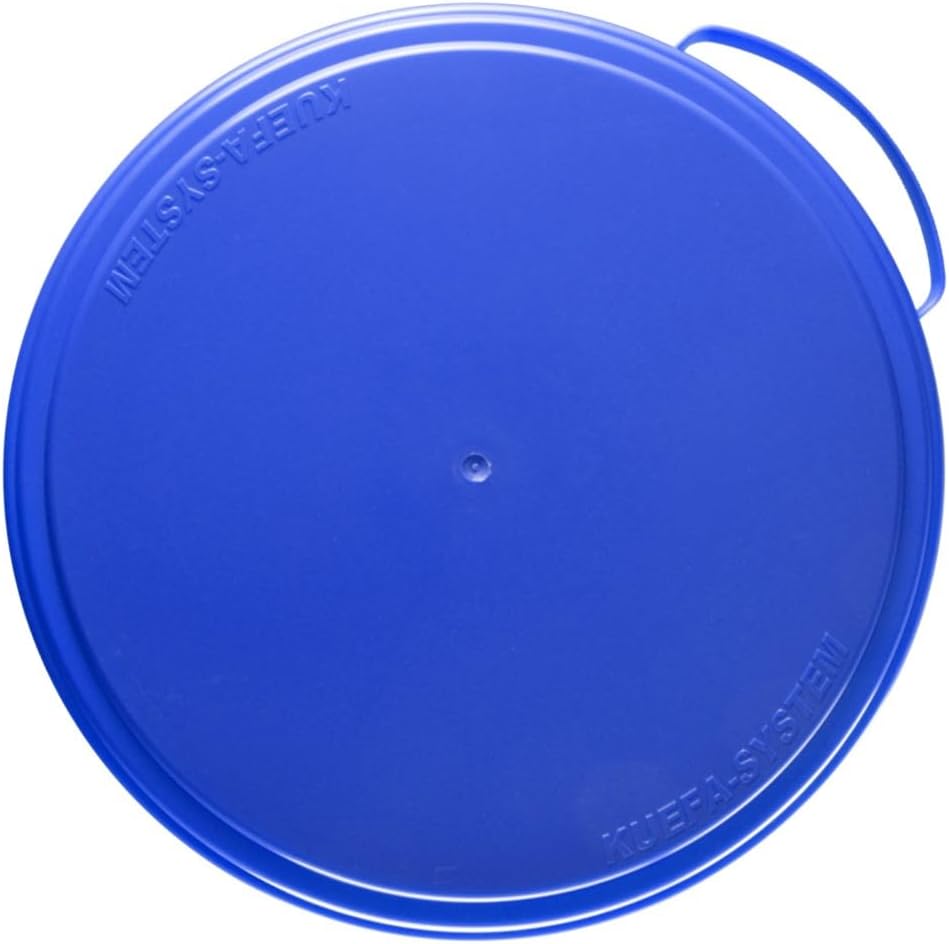 KUEFA 60L Müllsackständer mit flachem Deckel - Gelber Sack Mülleimer (Blau), Blau