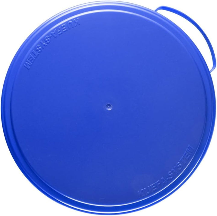 KUEFA 60L Müllsackständer mit flachem Deckel - Gelber Sack Mülleimer (Blau), Blau