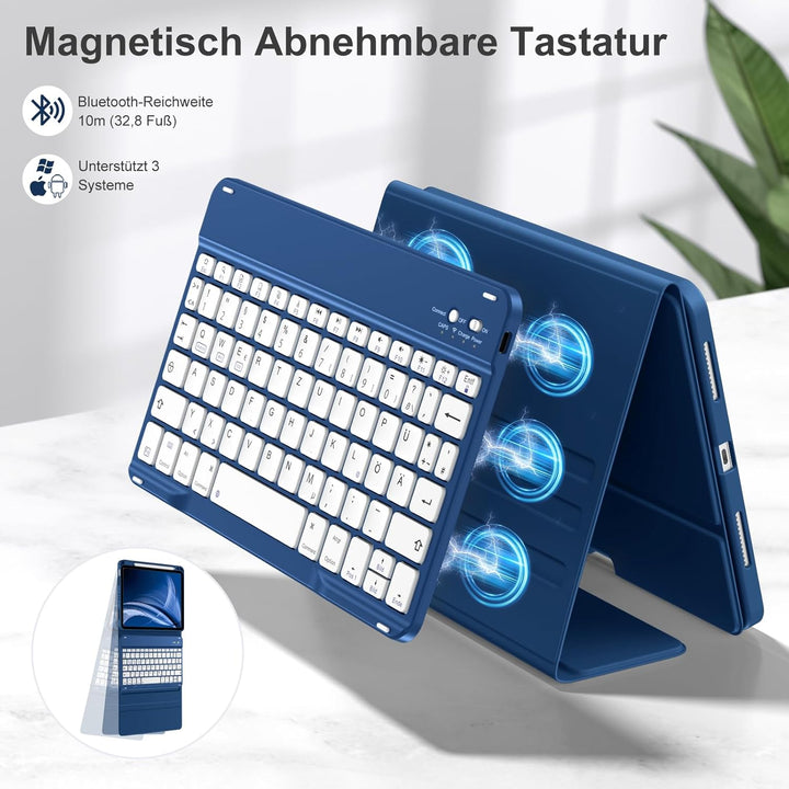 Hülle mit Tastatur für iPad Air 11 Zoll M3 2025 M2 2024/Air 5 Generation 2022 4 Gen 2020 10,9 Zoll,