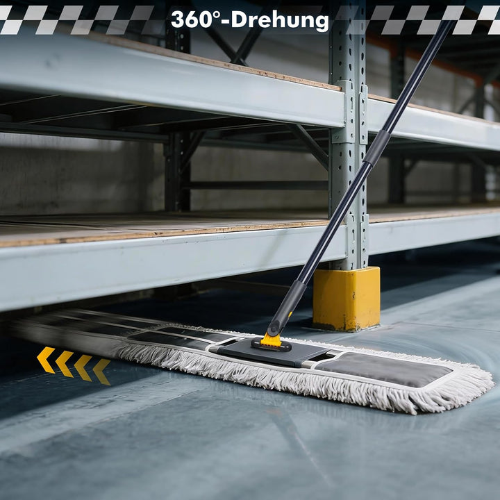 Bodenwischer, 90cm Breit Wischmopp, Professionelle Bodenwischer Set mit Mikrofaser Pads und Baumwoll