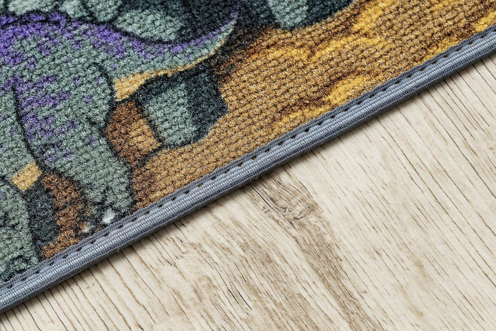 Rebel Roads Teppich Dino World 29 Dinosaurier, rutschfest für Kinder - grau/grün 140x200 cm 140x200